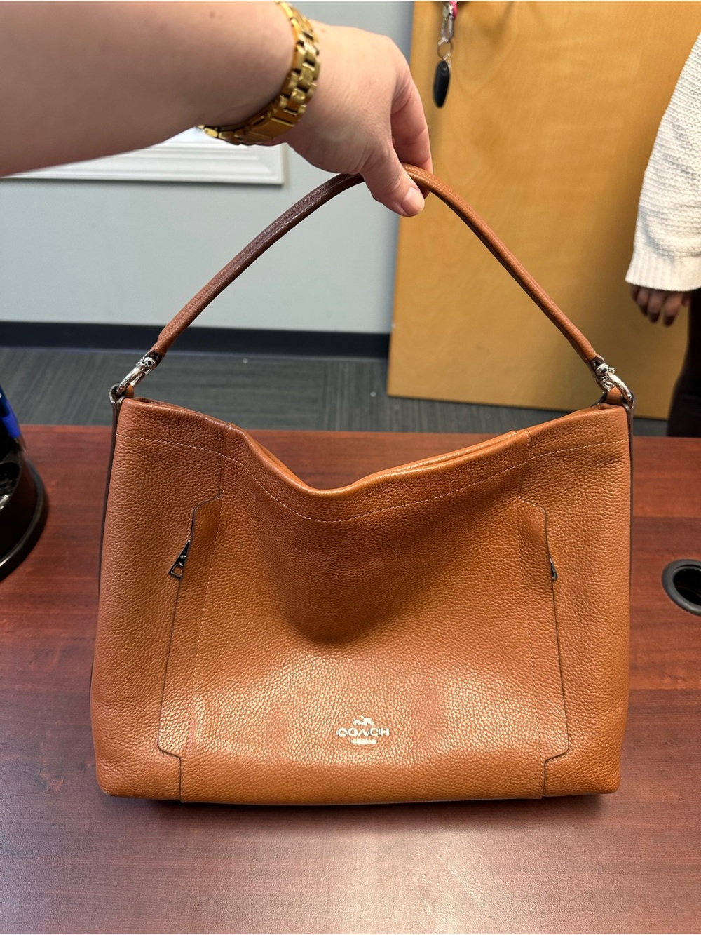 Coach Pebbled Leather Messenger Bag in Saddle Brown - Picture 6 of 6